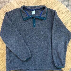 L.L. Bean Charcoal and Teal Men's Pullover